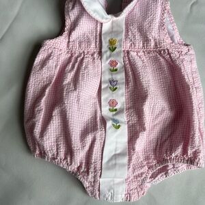 Pink Embroidered Baby Romper